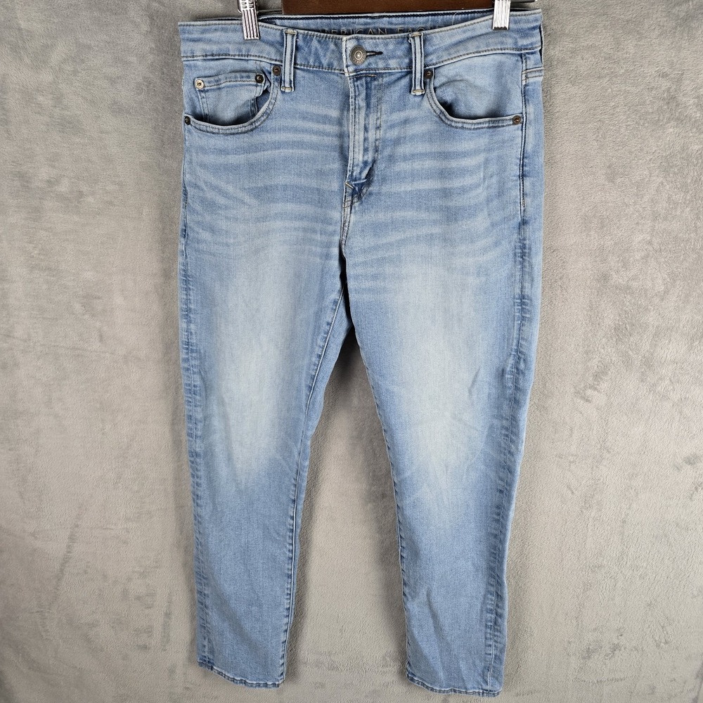 American Eagle Men's Size 30X32 Jeans Athletic Fit Airflex+ Light Blue Denim